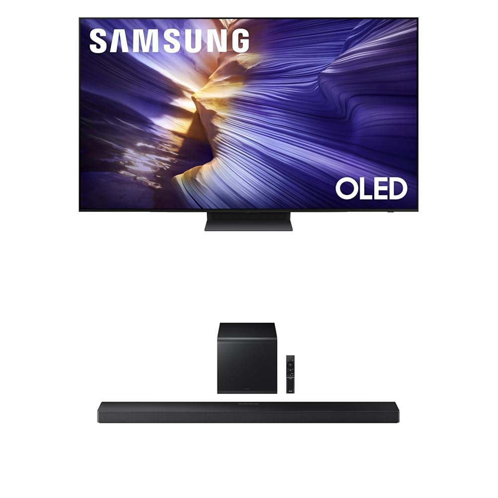 Samsung 77-Inch Class OLED S90F 4K Smart TV (2025 Model) NQ4 AI Gen3 Processor, 4K AI Upscaling Pro + Samsung Q-Series Soundbar HW-QS700F 3.1.2 ch Subwoofer (2025 Model)