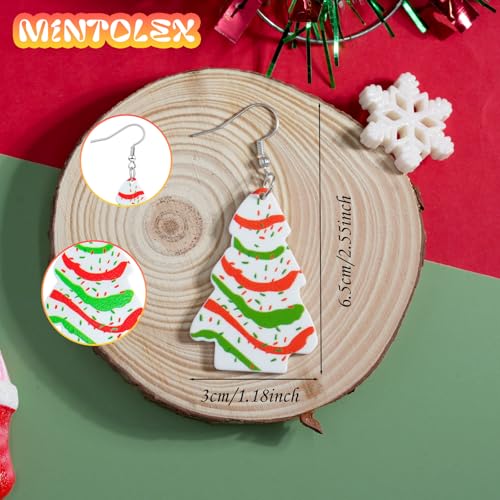 Mintolex Christmas Tree Earrings for Women Acrylic Xmas Drop Dangle Earrings Cute Christmas Holiday Party Costume Jewelry ...