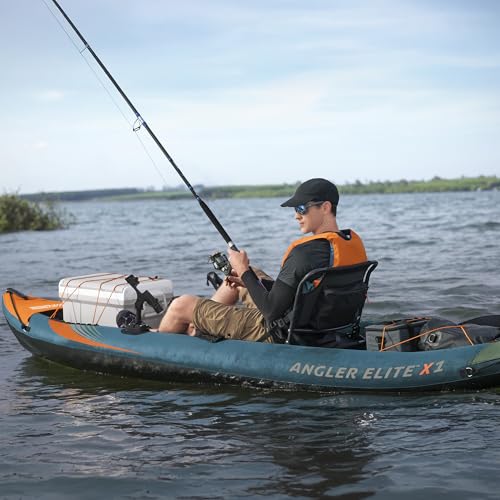 Hydro-Force Angler Elite X1 Inflatable 1-Person Fishing Kayak Set 12'6"