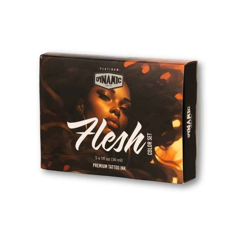 Dynamic Color Co- Tattoo Ink Set: Flesh Tones - Explore Precision with 5 Natural Shades (1 oz Each) from The Platinum Collection. Reach Compliant, Crafted in Spain.