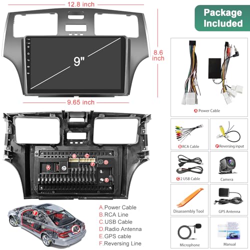 4+64GB Car Radio for Lexus ES250 ES300 ES330 2001-2006 with Carplay & Android Auto Head Unit, 9 inch IPS Touch Screen Andr...