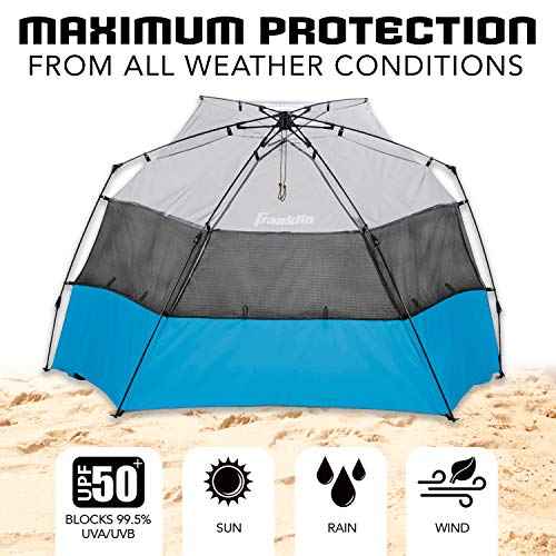 Franklin Sports Sideline Sunblocker Shelter - Easy Set Up - Portable and UPF 50+ Protected Design - Great for Beach and Sports Games