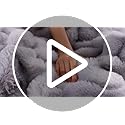 Lotus Karen Faux Fur Throw Blanket Cream White - Big Bubble Rabbit Fluff Blanket for Couch, Small Fluffy Fuzzy Cozy Blanke...