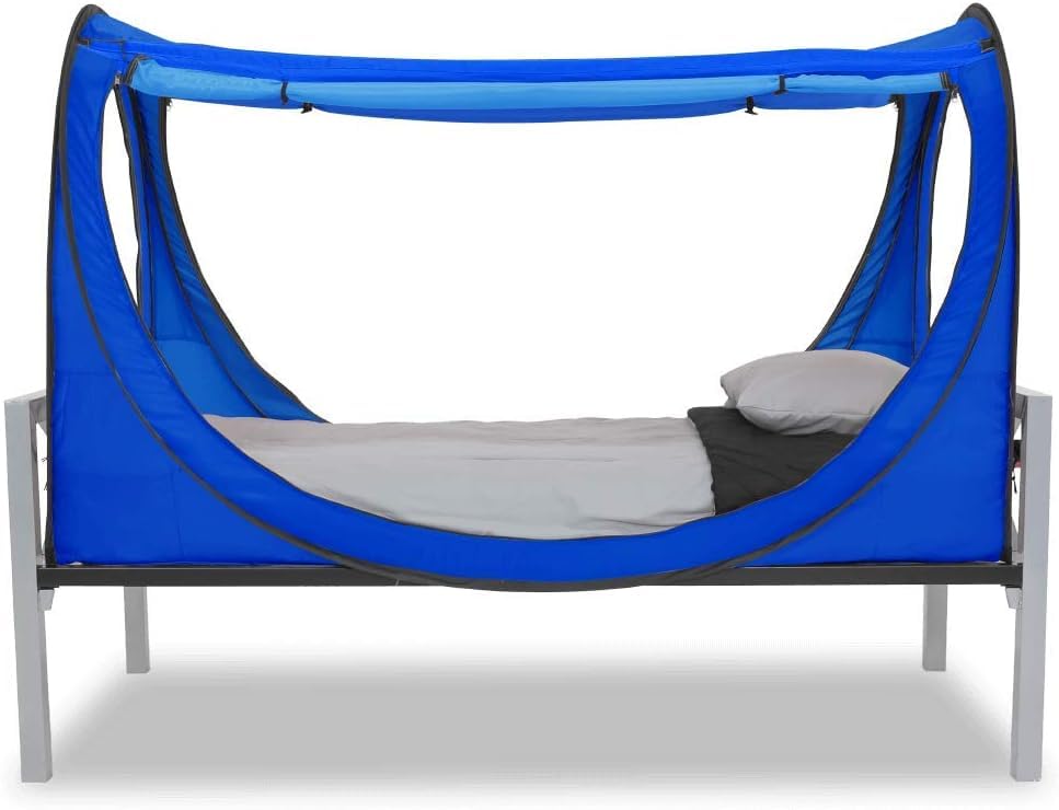 Privacy Pop up Eclipse Bed Tent Bed Drapes (Blue, Full)