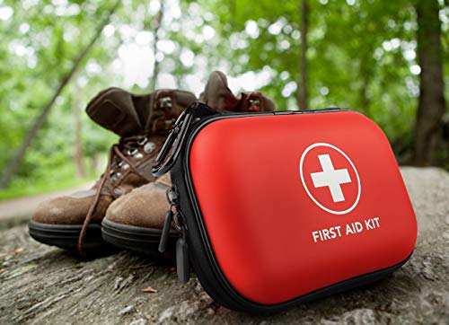 Mini First Aid Kit, 100 Pieces Water-Resistant Hard Shell Small Case - Perfect for Travel, Outdoor, Home, Office, Camping,...