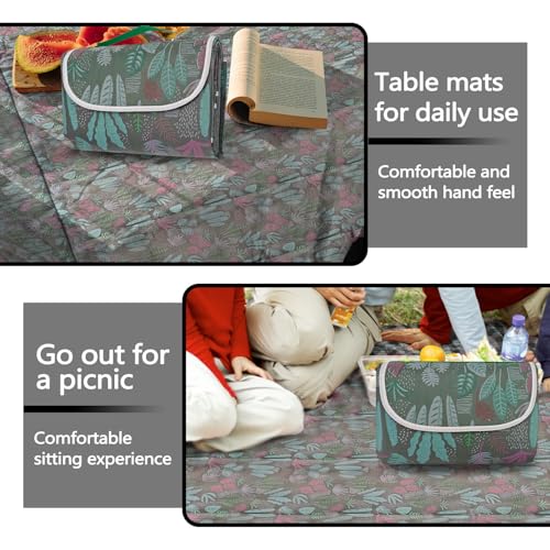 SNOMEL Outdoor Picnic Blanket Waterproof Foldable, 78.7'' x 78.7'' Large Park Beach Blanket, Fold Up Picnic Mat Sand Free ...