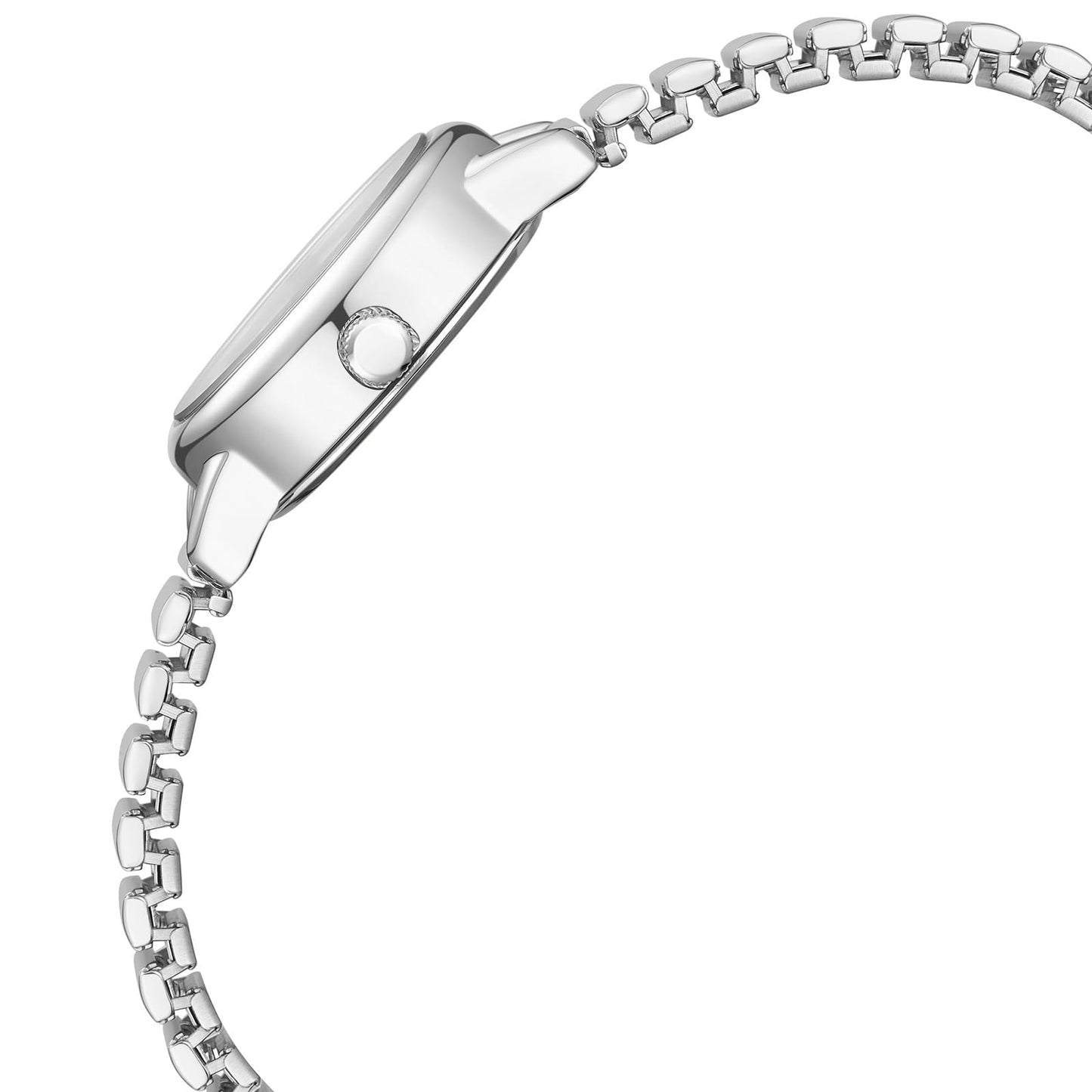 Diaofendi Petite Women's Easy Reader Watch, Analog Women Watch with Stainless Steel Expansion Band, Water Resistant (Silver, M(5.9"-7.5"))