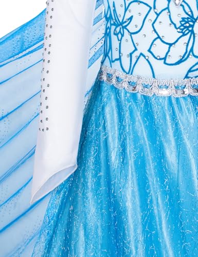 Topney Blue Princess Costumes for Little Girls Dress Up Birthday Party with Accessories