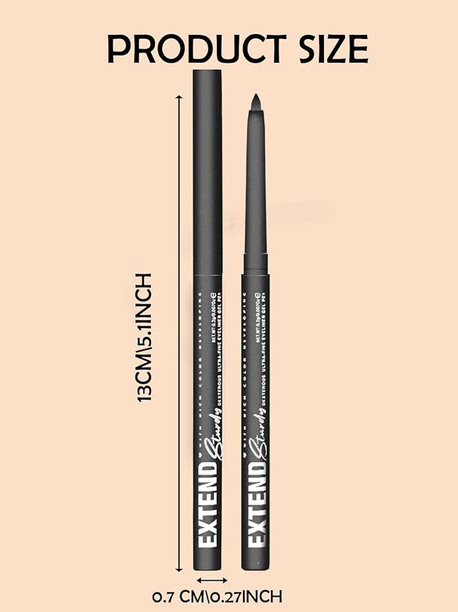 Brown Gel Glitter Eyeliner Pencil, Metallic Waterproof Smudge-Proof Creamy Retractable Smooth Eye Liner pencil, Hypoallergenic Long Lasting Eyeliner Brightener Pen Crayon Eye Makeup Gift for Women#09