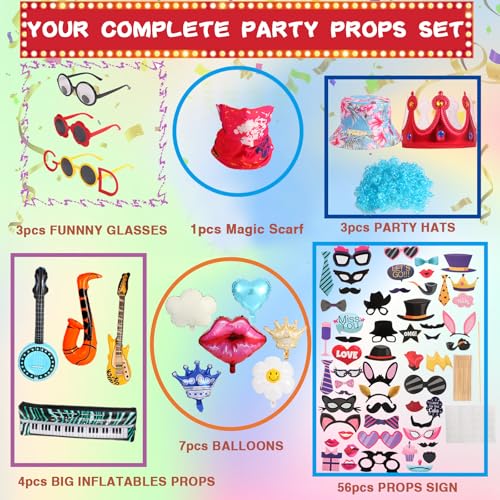 Large Funny Photo Booth Props for Adults, Photo Booth Props Set for New Years, Birthday, Wedding, Bachelorette, All Theme ...