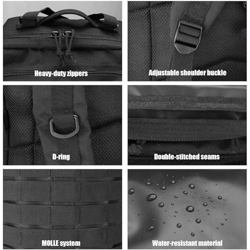 FR Fashion Co. MOLLE System Tactical Backpack – Rugged 42L Utility Pack