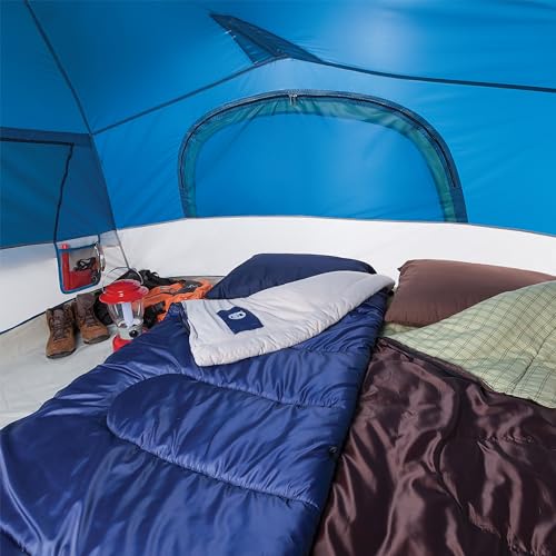 Coleman Brazos 20/30°F Adult Cool-Weather Sleeping Bag with No-Snag Zipper & Stuff Sack, Machine Washable, Great for Campi...