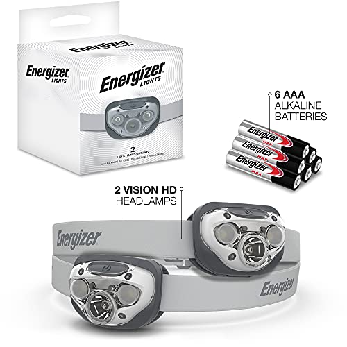 Energizer LED Headlamp PRO (2-Pack), IPX4 Water Resistant Headlamps, High-Performance Head Light for Outdoors, Camping, Ru...