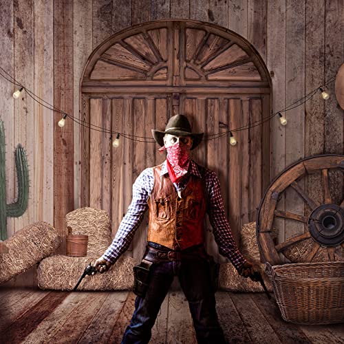 Cowboy Decorations Backdrop Western Party Decorations Rustic Background Banner Props Barn Farm Wild West Party Backdrop Vi...