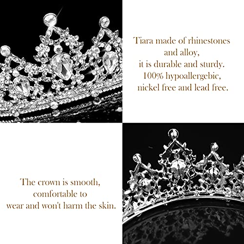 COCIDE Silver Tiaras and Crowns for Women Crystal Headband for Girl Clear Rhinestone Hair Accessories for Bride Wedding Br...