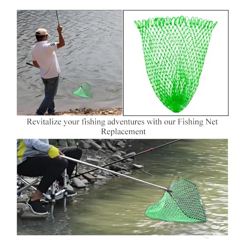 Fishing Net Replacement Foldable Trout Net Replacement Nylon Fishing Landing Mesh for Freshwater Saltwater Robust 24 Strands