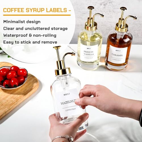 MHDCLY Coffee Bar Accessories, Coffee Syrup Dispenser - 4pack,16.9oz Syrup Dispenser with Labels,Syrup Pump Dispenser for ...