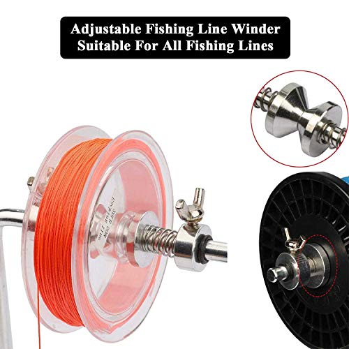 Fishing Line Winder Spooler Machine Spinning Reel Spool Spooling Station System with C-Clamp and Suction Cup Adjustable fo...