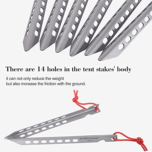 iBasingo 6-8 Pieces/Lot Ultralight Titanium Tent Pegs Outdoor Camping Tent Stakes for Sand Heavy Duty Portable Tent Nail f...