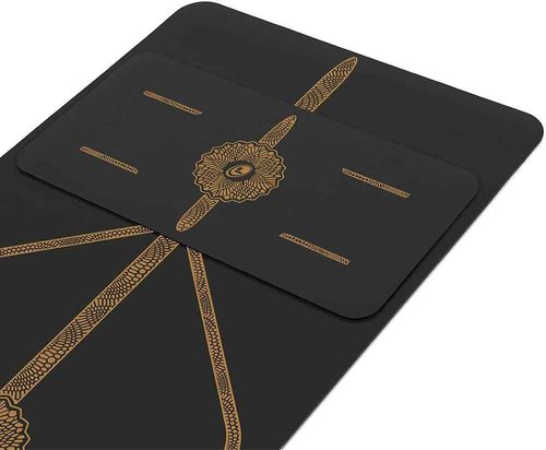 Liforme Yoga Pad - Free Bag Included - Patented Alignment System, Warrior-like Grip, Non-slip, Eco-friendly, 4.2mm thick pad for knee, elbow and hand support during Yoga
