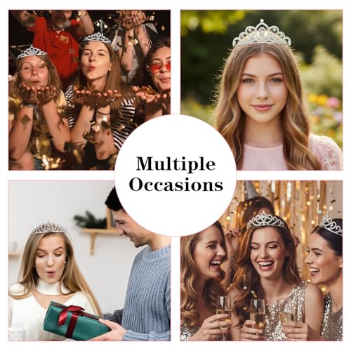Yuanan 16 PCS Tiaras and Crowns for Women, Tiaras Bulk Princess Crowns Sparkly Rhinestone Tiara Set Tiara Headband for Wom...