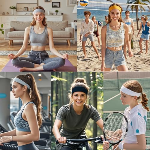 9Pcs Headbands for women Non Slip Headband, Soft Elastic Hair Bands for Women's Hair, Fashion Cotton Cloth Stretchy Sweat ...