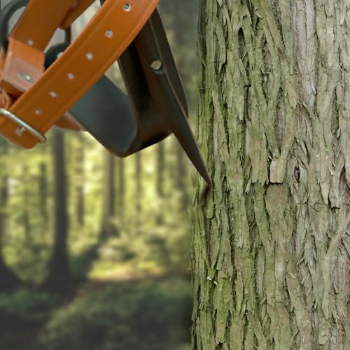 Poakkus Tree Climbing Spikes Set,Tree Climbing Gear, 1 Pair Alloy Steel Climbing Spurs,350lbs Load Capacity with Safety Se...