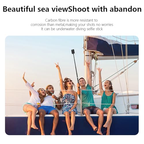 NEOSOU 110cm/43.3-inch Invisible Selfie Stick Pole, Carbon Fiber Extension Rod for Insta360 X5 X4 X3 DJI Osmo 360 Nano, Li...