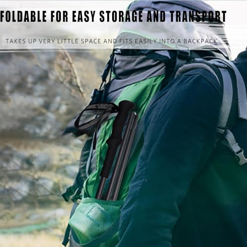 Ultralight Carbon Fibre Hiking Poles, 2-Piece Set, Collapsible Hiking Poles with Moisture Transferring Handle, Storage Bag...