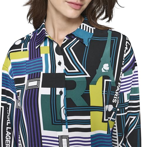 KARL LAGERFELD Women's Soft Long Sleeve Blouse