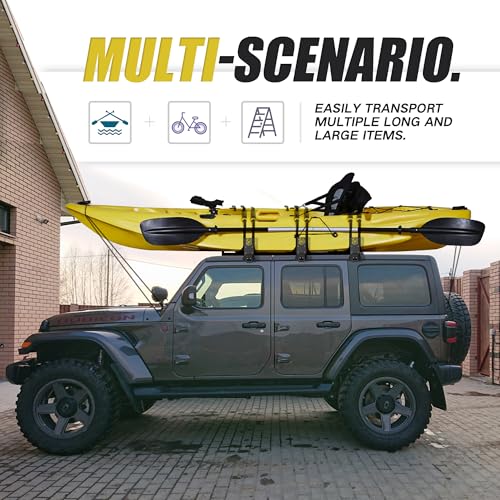 Heavy Duty Roof Rack Cross Bars Compatible with Jeep Wrangler JK JL Gladiator JT 2007-2024(2/4 Door Hard Top Cargo Bag Kay...