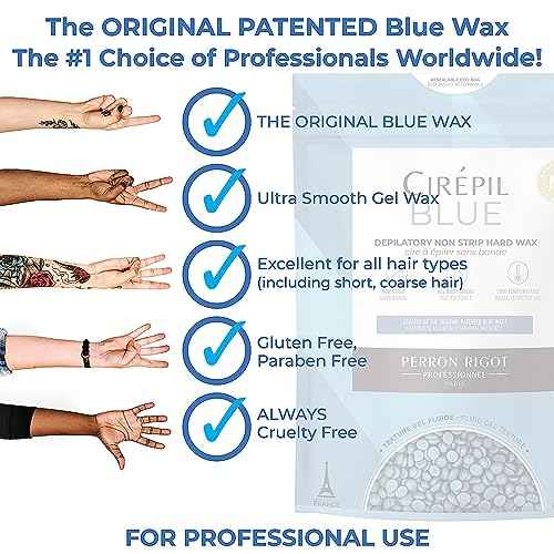 Cirepil - Blue - 400g - 14.11 oz Wax Beads Bag - All-Purpose, Unscented & No Strip Needed - Perfect for Sensitive Skin - Fluid Gel Texture, Easy Removal, Peel-Off Wax