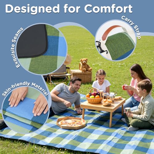 RYCHIC Waterproof Picnic Blanket Beach Outdoor Camping Mat Extra Large Foldable Cute Big Travel Essential Accessories Gift...