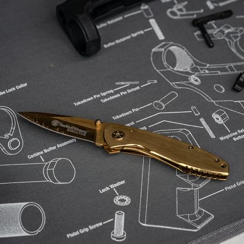 Smith & Wesson Executive CK110GL 6.8in High Carbon S.S. Folding Knife with 2.8in Drop Point Blade and Aluminum Handle for ...