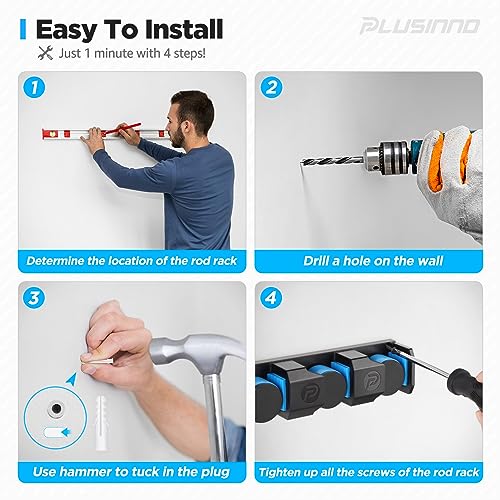 PLUSINNO Fishing Gifts for Men - V6 Vertical Fishing Rod/Pole Holders, Support Extra Large & Heavy Fishing Rod Combos, Fis...