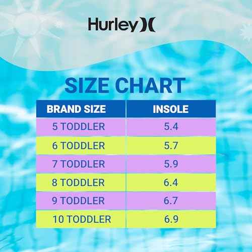 Hurley Kids Toddler Water Shoes Spence- Quick-Dry Water Shoes for Boys and Girls, Lightweight, Easy Slip-On with Adjustable Upper - for Beach, Water Play and Pool Fun