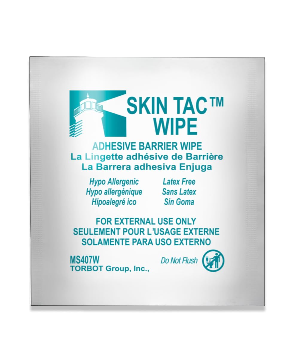 Torbot IM074407W314832 Group Inc Skin Tac"H" Adhesive Barrier Prep Wipe, Liquid Form, Latex-Free, Hypo-allergenic (Box of 50 Each), 1 Pack