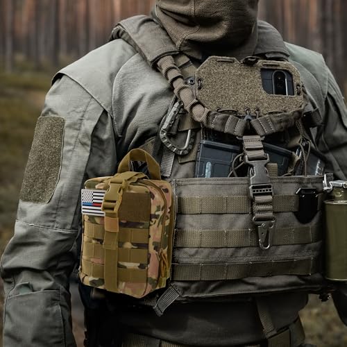 IFAK Trauma Kit with Tourniquet, 4-Inch Israeli Bandage, Tactical First Aid Kit for Car, Camping, Hiking and Travel with M...