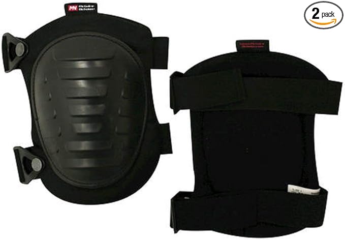 McGuire-Nicholas 343-KP Tactical Knee Pads, Heavy Duty Foam Lined Knee Pads, Dual-Buckle Closure, Black,Black