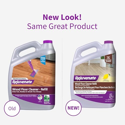 Rejuvenate Wood Floor Cleaner Refill, 1 Gallon, Cleans and Protects All Sealed Hardwood Floors and Dries Fast for a Streak-Free Clean