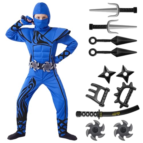Spooktacular Creations Kids Halloween Ninja Costume, Ninja Costume for Boys, Teen Halloween Costumes for DressUp Themed Party