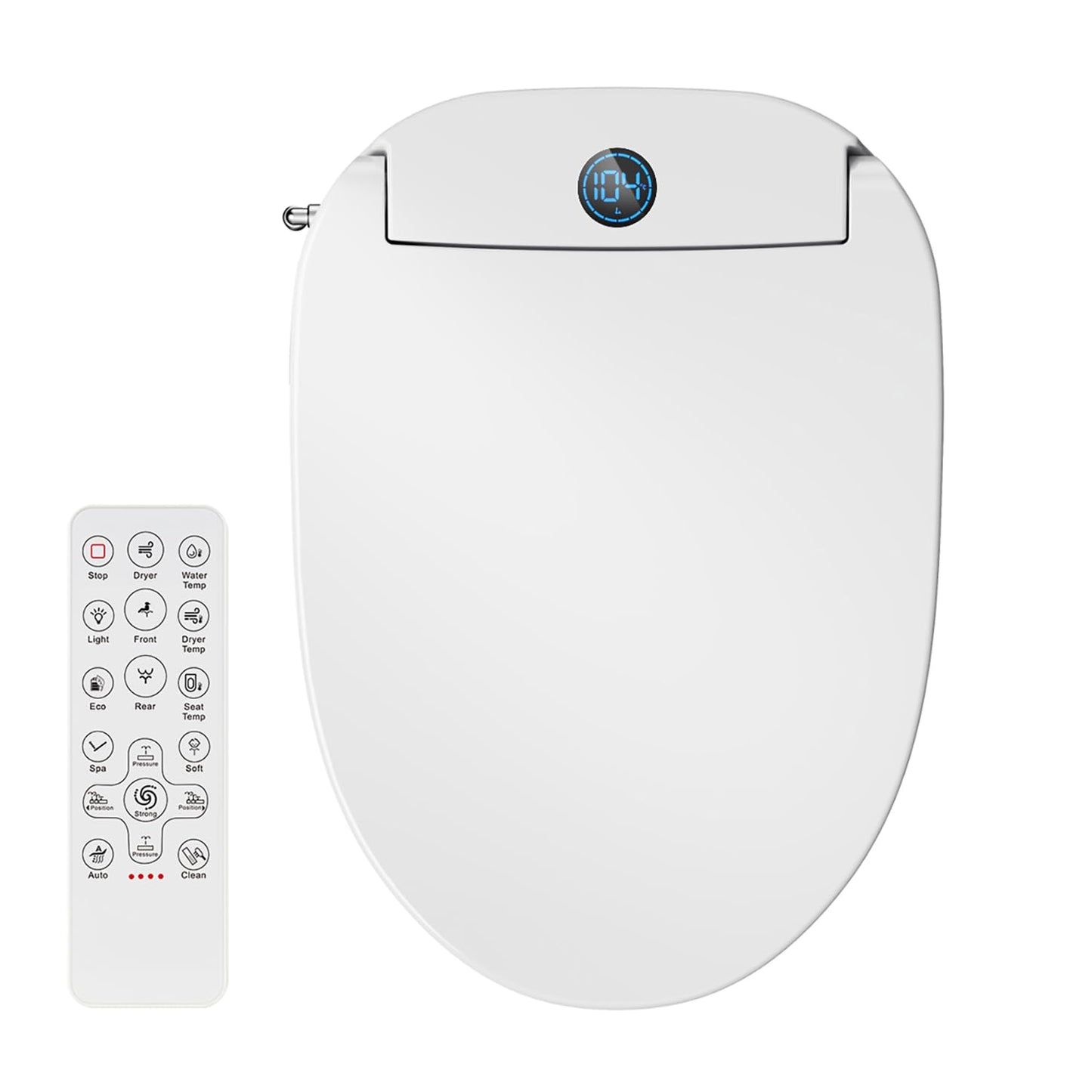 GAICOM Bidet Toilet Seat Elongated, Electric Smart Heated Toilet Seat with Instant Warm Water & Dryer, Multiple Cleaning Modes, Remote Control, Self-Clean Nozzle, Soft Closed, Night Light