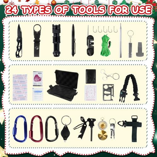 Survival Kit Advent Calendar 2025 - Christmas Countdown Calendar 24 Days, Advent Calendar for Men Adults Teen, Cool Emerge...