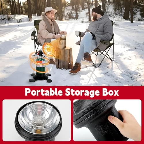 Portable Propane Heater for Camping, Outdoor Space Tent Heater, Self-Ignition Radiant Cordless Heater, Gas Heater with Fol...