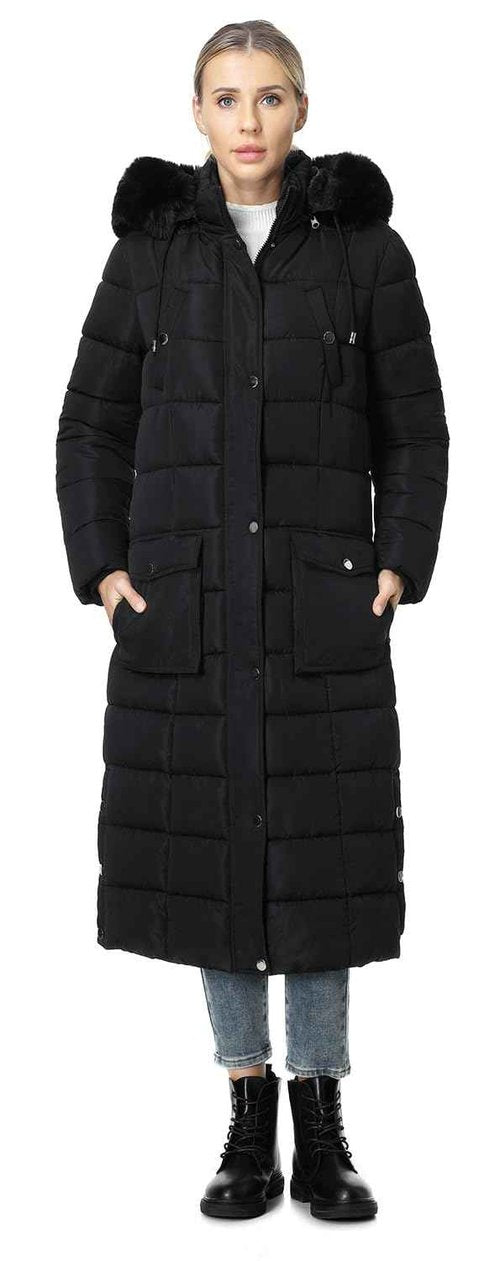 MOERDENG Women's Waterproof Long Winter Coat Thickened Down Alternative Jacket Warm Puffer Jacket Parka