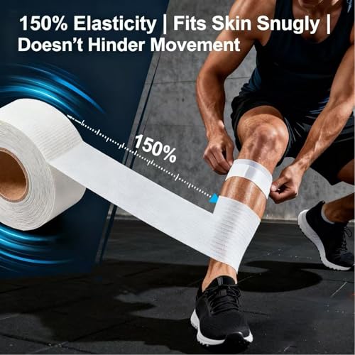 HOLLSUM Kinesiology Tape 5cm, Waterproof KT Pro Extreme Tape, Extra Sticky Muscle Support, Elastic Sports Tape for Athlete...