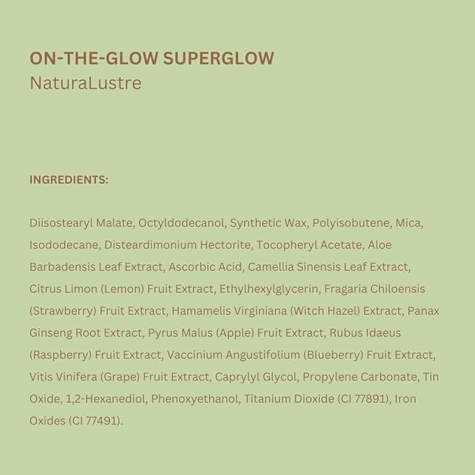 Pixi On-the-Glow SuperGlow | Shade NaturaLustre | Hydrating Highlighter Stick with Ginseng, Aloe Vera & Fruit Extracts | For Cheeks & Brow Bones | 19g / 0.6oz | Paraben-Free Luminous Natural Highlight