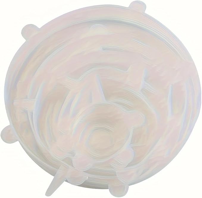 Silicone Stretch Lids Set, 6 Sizes, Reusable Food Storage Covers for Bowls, Fruits and Containers (transparency, 6PCS)