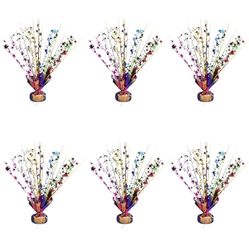 Miliocry 6 Pack Metallic Foil Spray Centerpiece Star Table Decoration Burst Table Centerpieces for Birthday Wedding Annive...