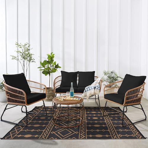 Outdoor Rug, Outdoor Plastic Mat, Picnic Reversible Rug, Patio Mat, Plastic Woven Outdoor Carpet, for Garden Patio Backyar...